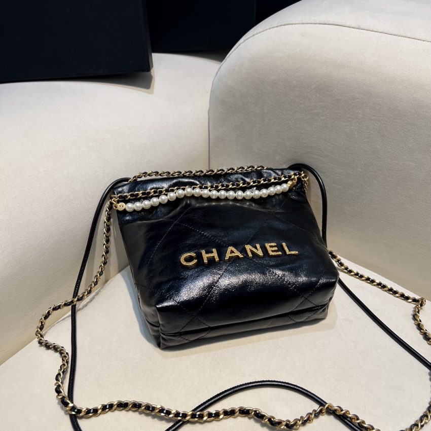 Replica CHANEL 23s Mini Garbage Bag Black 3 Replica CHANEL 23s Mini Garbage Bag Black - premium 1:1 fake handbag model