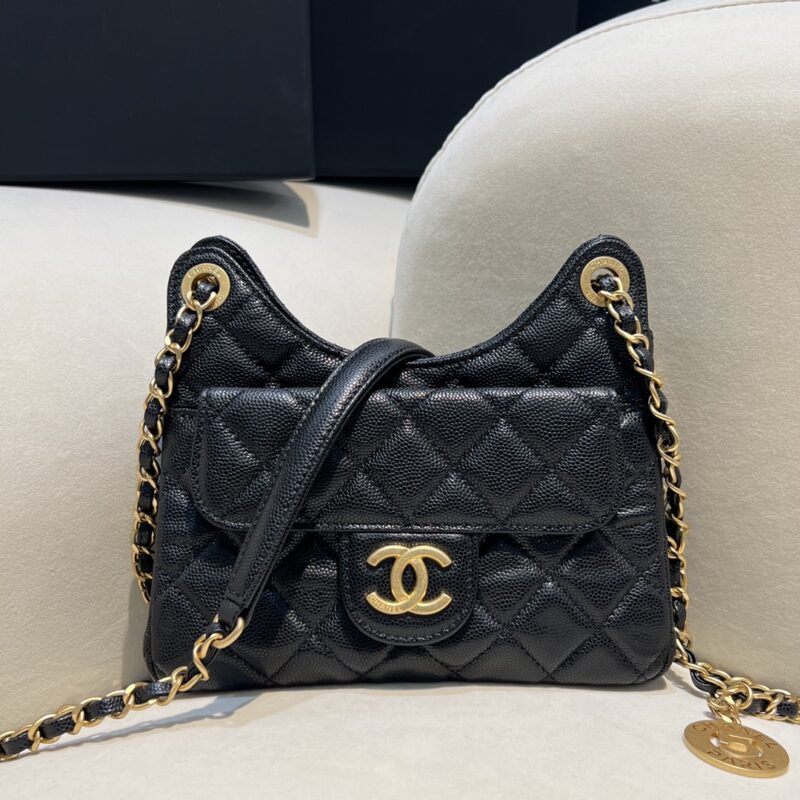Replica CHANEL 23c Hobo Small Black 1 Replica CHANEL 23c Hobo Small Black - authentic-look luxury purse replica