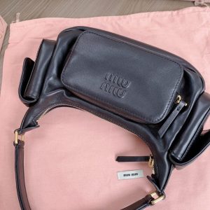 Replica Miu Miu Nappa Pocket Bag Black 8 Replica Miu Miu Nappa Pocket Bag Black - high-end fake designer purse