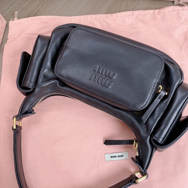 Replica Miu Miu Nappa Pocket Bag Black 8 Replica Miu Miu Nappa Pocket Bag Black - high-end fake designer purse