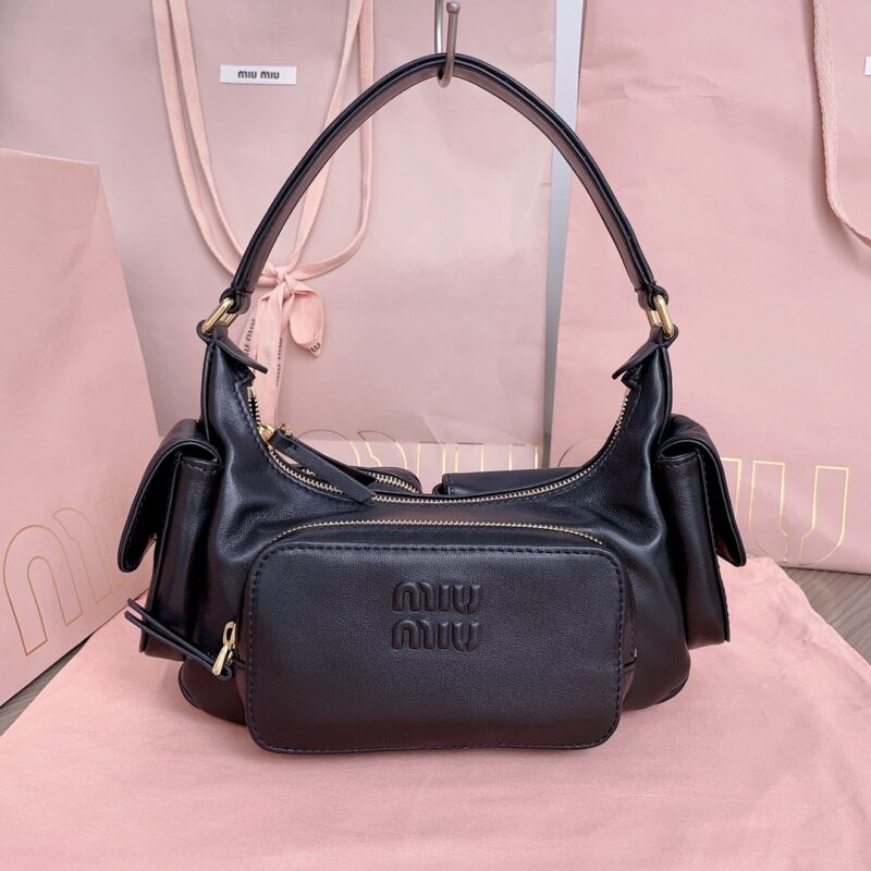 Replica Miu Miu Nappa Pocket Bag Black 1 Replica Miu Miu Nappa Pocket Bag Black - elite superclone designer purse