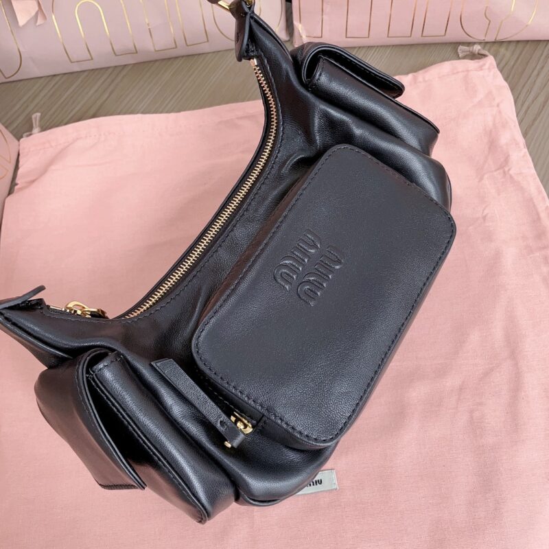 Replica Miu Miu Nappa Pocket Bag Black 9 Replica Miu Miu Nappa Pocket Bag Black - high-end fake designer purse