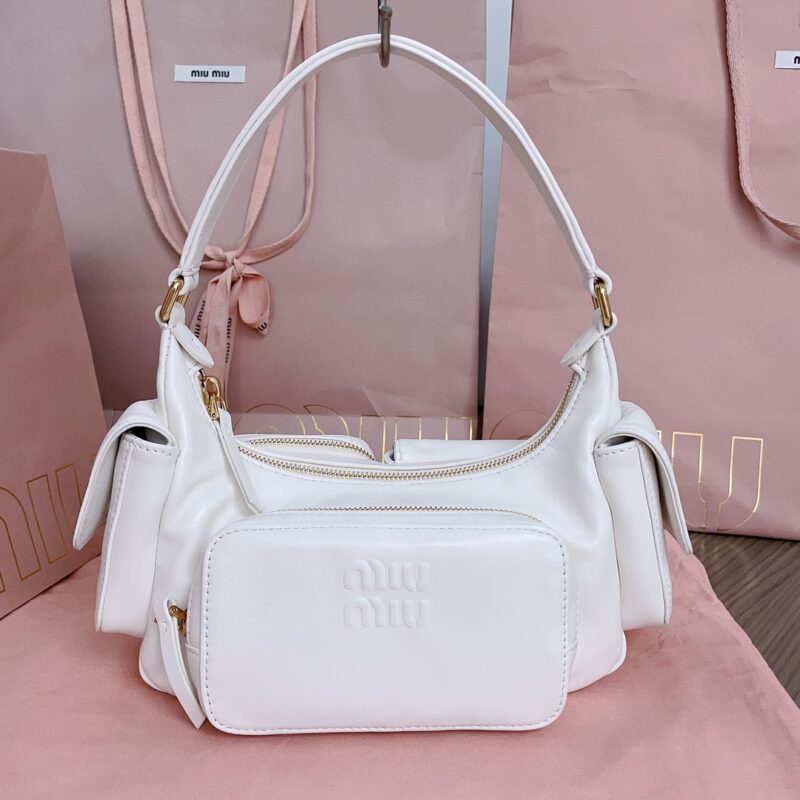Replica Miu Miu Nappa Pocket Bag White 1 Replica Miu Miu Nappa Pocket Bag White - high-end fake designer purse