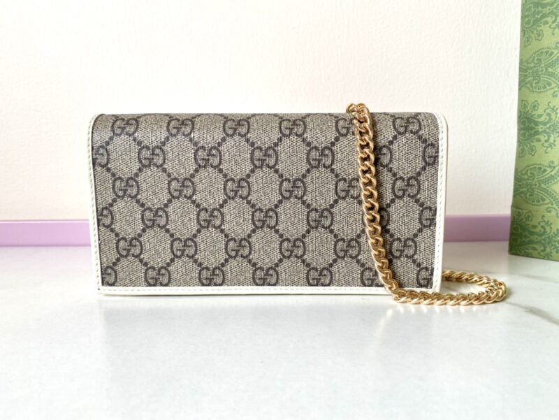 Replica Gucci Horsbet Chain Clutch White 3 Replica Gucci Horsbet Chain Clutch White - 1:1 designer replica handbag