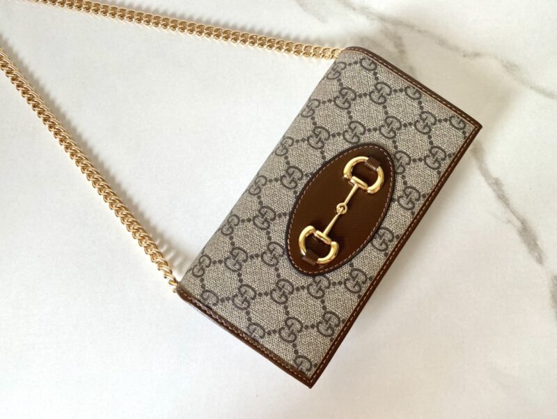 Replica Gucci Horsbet Chain Clutch Brown - best-selling designer handbag dupe