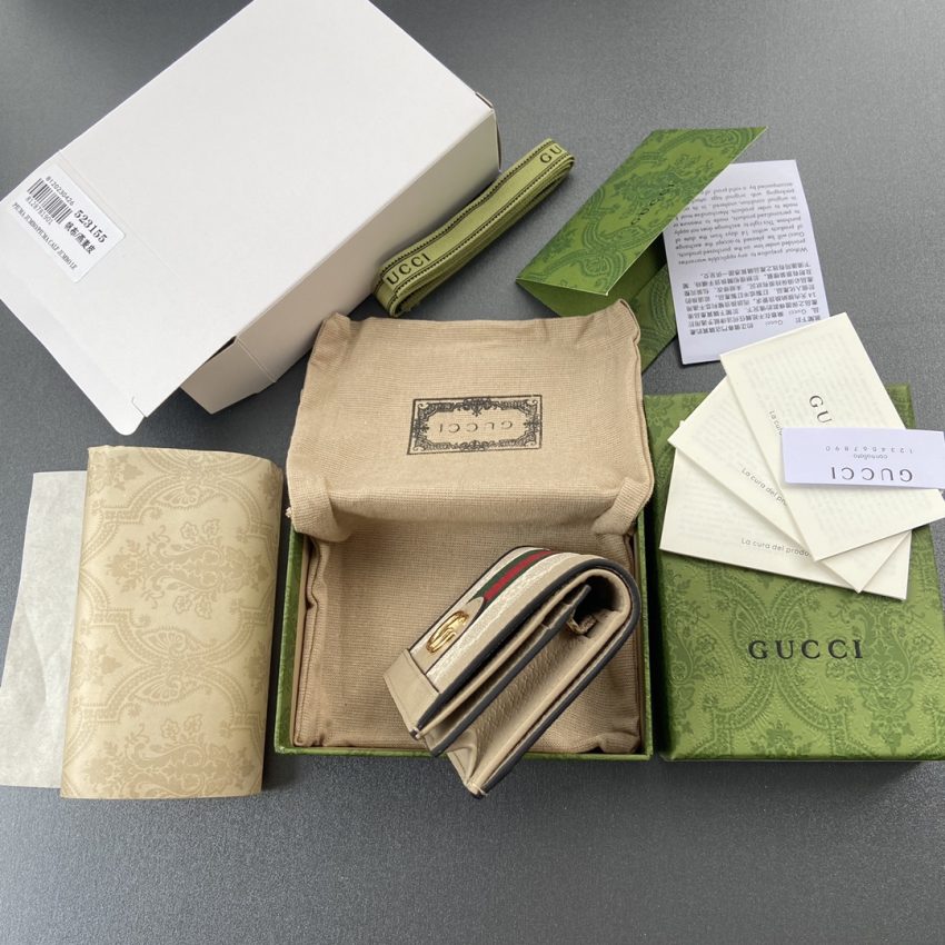 Replica Gucci Ophidia Compact White Wallet - premium 1:1 fake handbag model