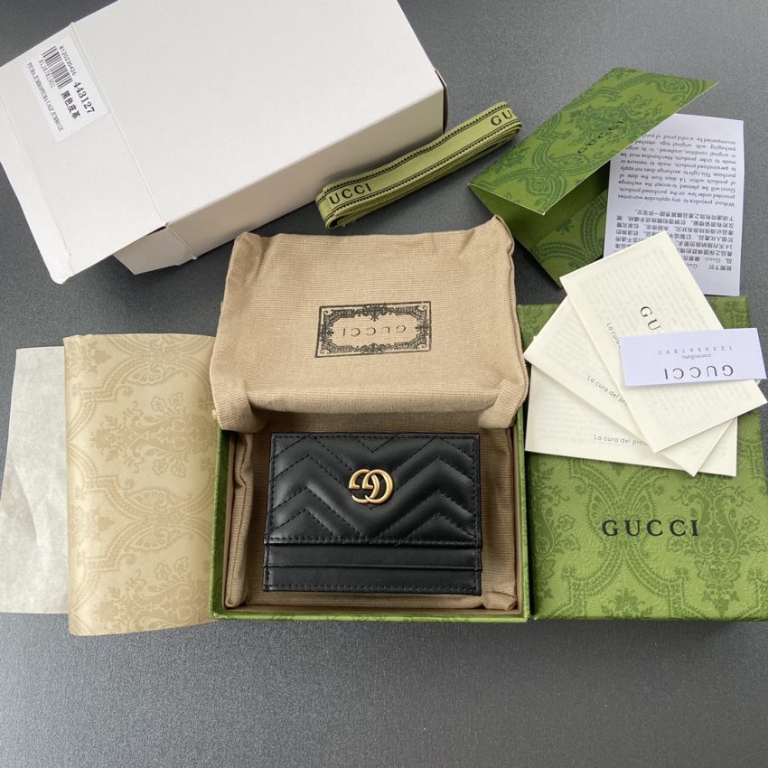 Replica Gucci Marmont Card Holder Black 8 Replica Gucci Marmont Card Holder Black - premium 1:1 fake handbag model