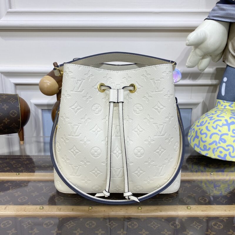 Replica Louis Vuitton Noe Bucket White MM 1 Replica Louis Vuitton Noe Bucket White MM - ultra-realistic fake designer tote