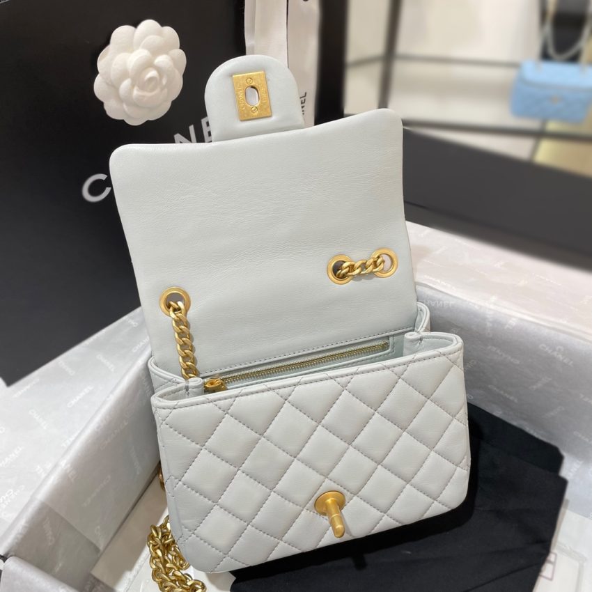 Replica CHANEL 23S Camellia Square Light Blue 3 Replica CHANEL 23S Camellia Square Light Blue - 1:1 designer replica handbag