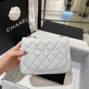 Replica CHANEL 23S Camellia Square Light Blue 4 Replica CHANEL 23S Camellia Square Light Blue - top-tier luxury replica shoulder bag