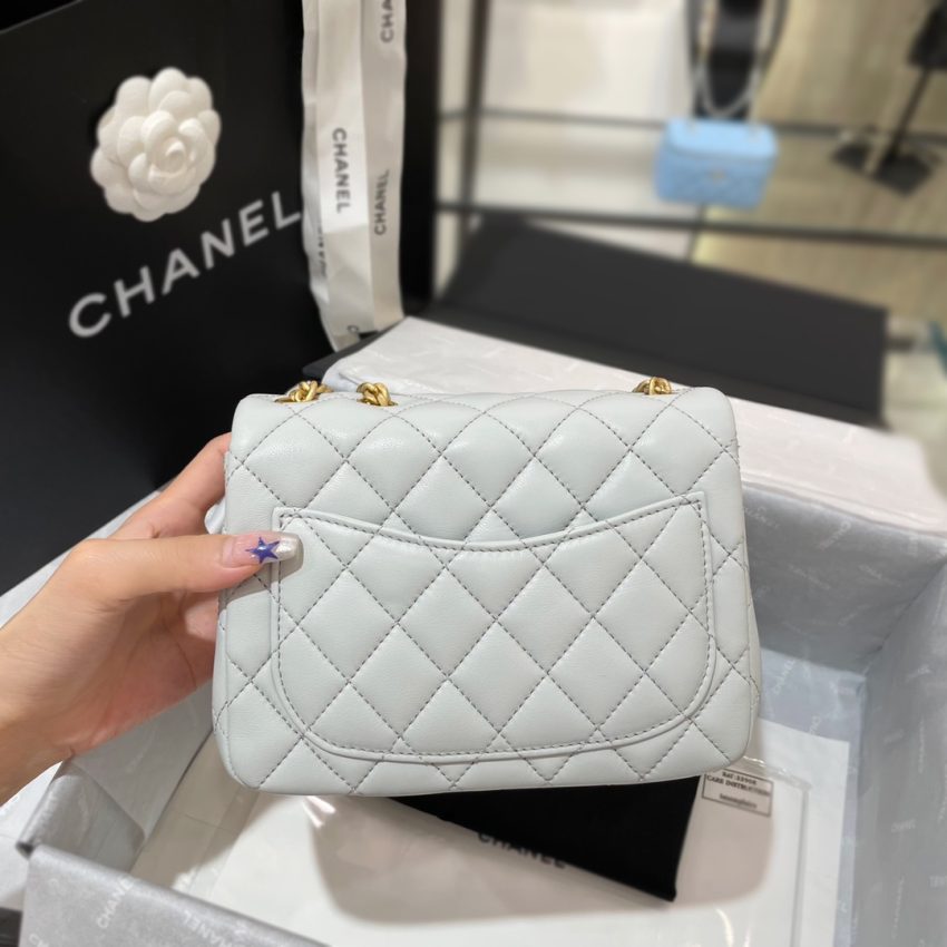 Replica CHANEL 23S Camellia Square Light Blue 4 Replica CHANEL 23S Camellia Square Light Blue - top-tier luxury replica shoulder bag