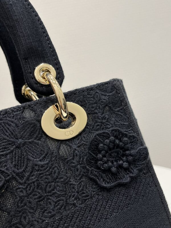 Replica Lady Dior D-Lite Chardons Black 2 Replica Lady Dior D-Lite Chardons Black - premium-grade designer purse dupe