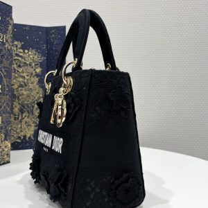Replica Lady Dior D-Lite Chardons Black 5 Replica Lady Dior D-Lite Chardons Black - ultra-realistic fake designer tote