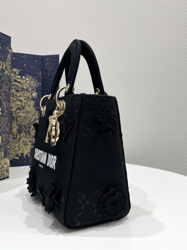 Replica Lady Dior D-Lite Chardons Black 5 Replica Lady Dior D-Lite Chardons Black - ultra-realistic fake designer tote