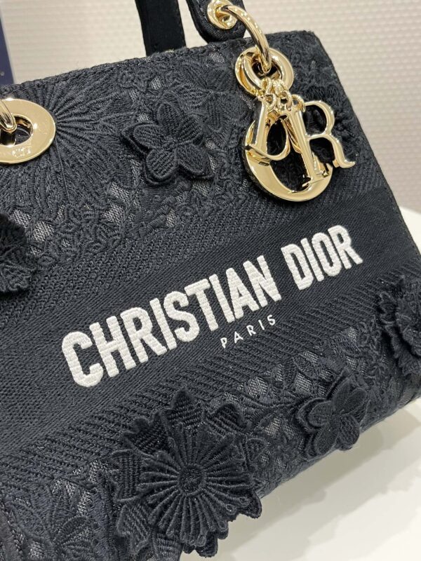 Replica Lady Dior D-Lite Chardons Black 6 Replica Lady Dior D-Lite Chardons Black - realistic designer-inspired fake bag