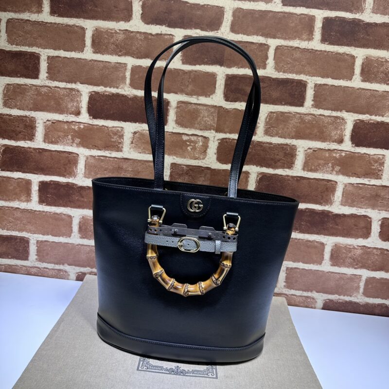Replica Gucci Diana Medium Tote Bag Black 6 Replica Gucci Diana Medium Tote Bag Black - premium 1:1 fake handbag model