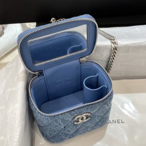 Replica CHANEL 23P Lipstick Bag Denim 3 Replica CHANEL 23P Lipstick Bag Denim - high-end fake designer purse