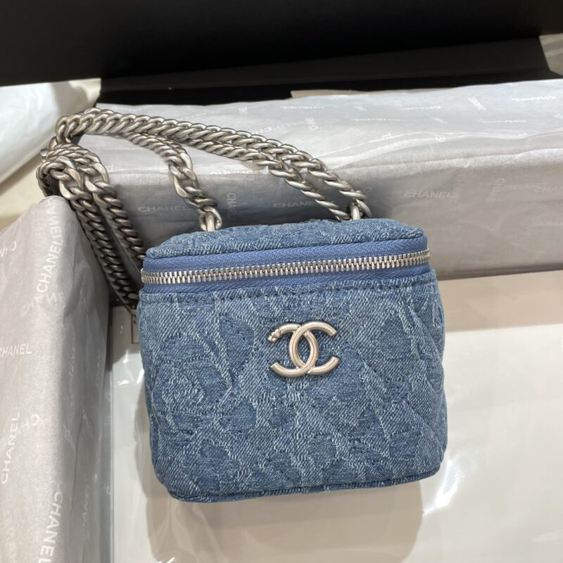 Replica CHANEL 23P Lipstick Bag Denim 1 Replica CHANEL 23P Lipstick Bag Denim - elite superclone designer purse
