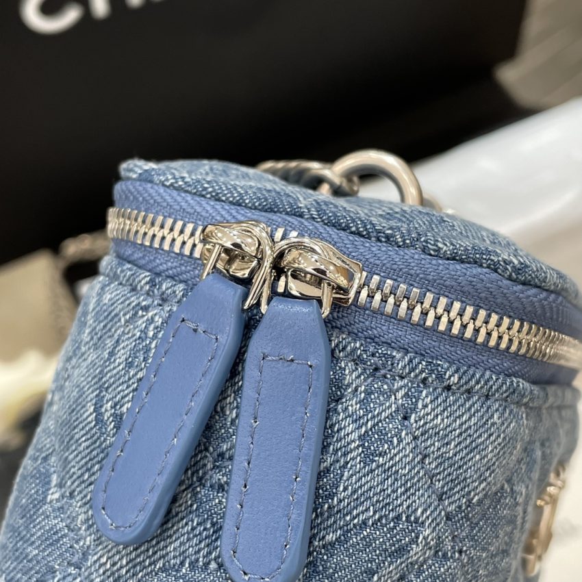 Replica CHANEL 23P Lipstick Bag Denim 4 Replica CHANEL 23P Lipstick Bag Denim - 1:1 designer replica handbag