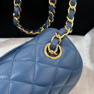 Replica CHANEL Classic Flap 20cm Blue 3 Replica CHANEL Classic Flap 20cm Blue - premium 1:1 fake handbag model