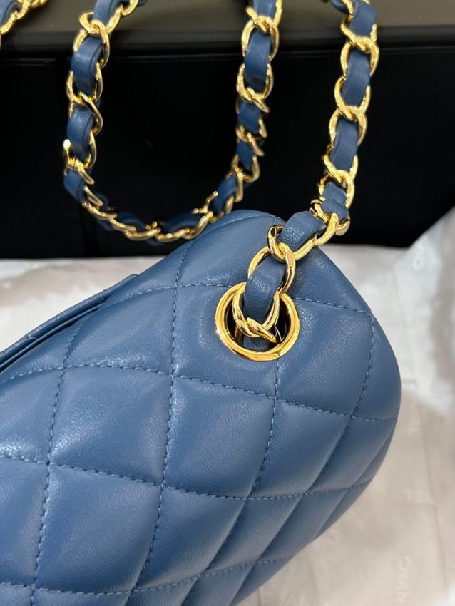 Replica CHANEL Classic Flap 20cm Blue 3 Replica CHANEL Classic Flap 20cm Blue - premium 1:1 fake handbag model