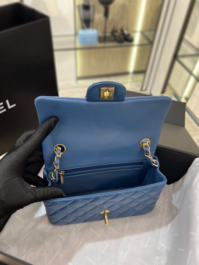 Replica CHANEL Classic Flap 20cm Blue 4 Replica CHANEL Classic Flap 20cm Blue - premium-grade designer purse dupe