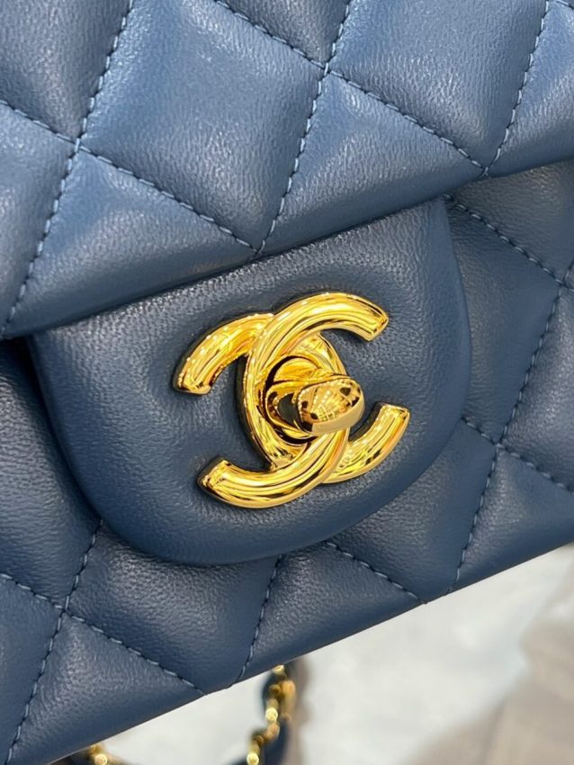 Replica CHANEL Classic Flap 20cm Blue 5 Replica CHANEL Classic Flap 20cm Blue - high-end fake designer purse