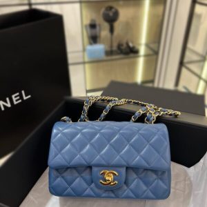 Replica CHANEL Classic Flap 20cm Blue 6 Replica CHANEL Classic Flap 20cm Blue - high-end fake designer purse