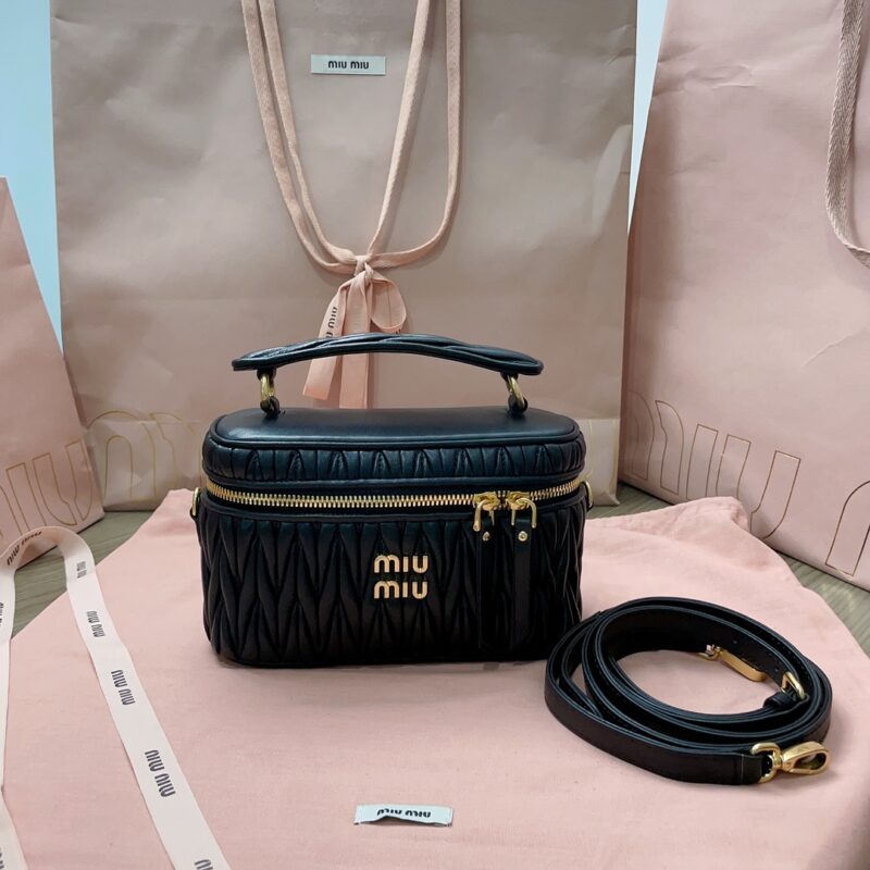 Replica Miu Miu Cosmetic Bag Black - high-accuracy replica luxury purse