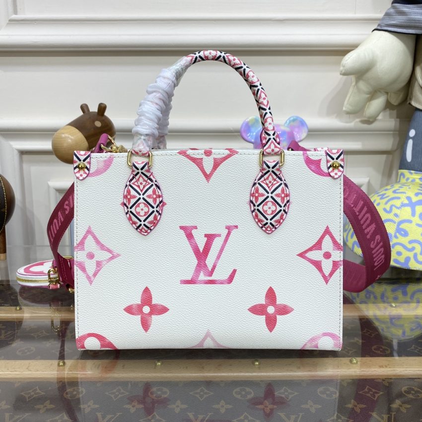 Replica LV OnTheGo PM Pink&White 4 Replica LV OnTheGo PM Pink&White - authentic-look luxury purse replica