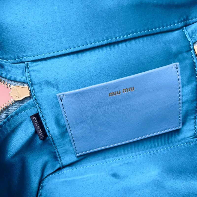 Replica Miu Miu Cosmetic Bag Blue - authentic-look luxury purse replica