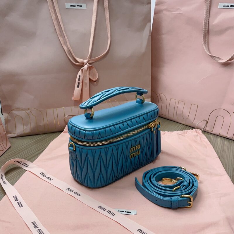 Replica Miu Miu Cosmetic Bag Blue - premium-grade designer purse dupe