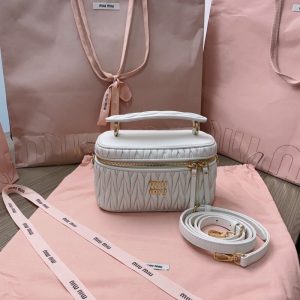 Replica Miu Miu Cosmetic Bag White 4 Replica Miu Miu Cosmetic Bag White - realistic designer-inspired fake bag