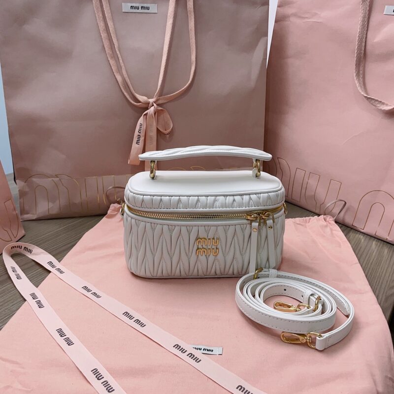 Replica Miu Miu Cosmetic Bag White 4 Replica Miu Miu Cosmetic Bag White - realistic designer-inspired fake bag