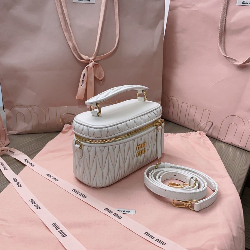 Replica Miu Miu Cosmetic Bag White 7 Replica Miu Miu Cosmetic Bag White - premium 1:1 fake handbag model