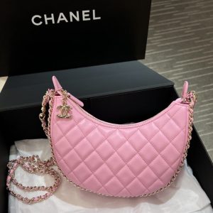 Replica CHANEL 23P Crescent Bag Pink 1 Replica CHANEL 23P Crescent Bag Pink - high-quality designer bag clone