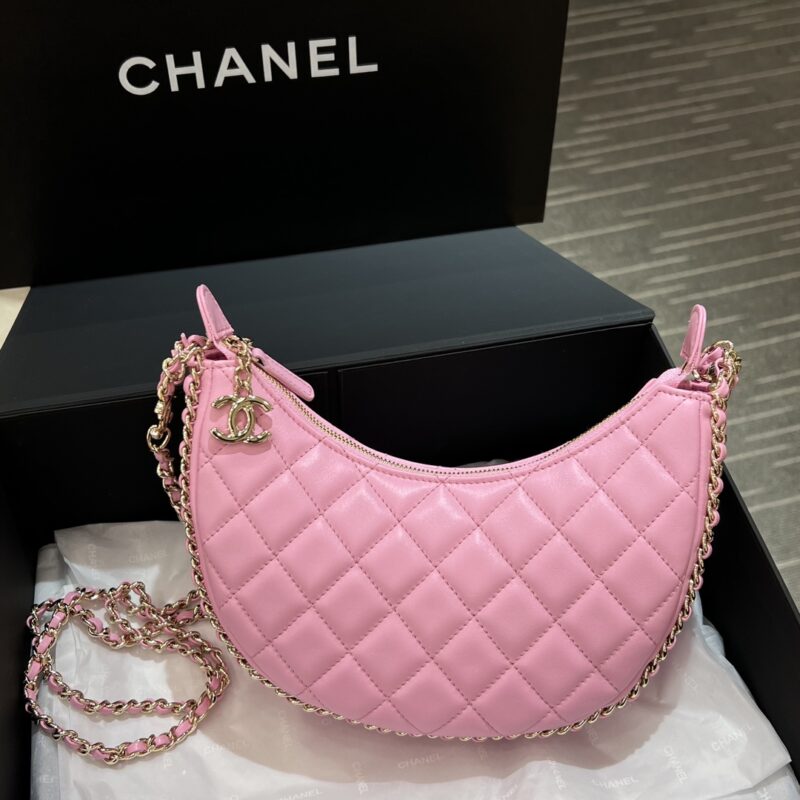 Replica CHANEL 23P Crescent Bag Pink 1 Replica CHANEL 23P Crescent Bag Pink - high-quality designer bag clone