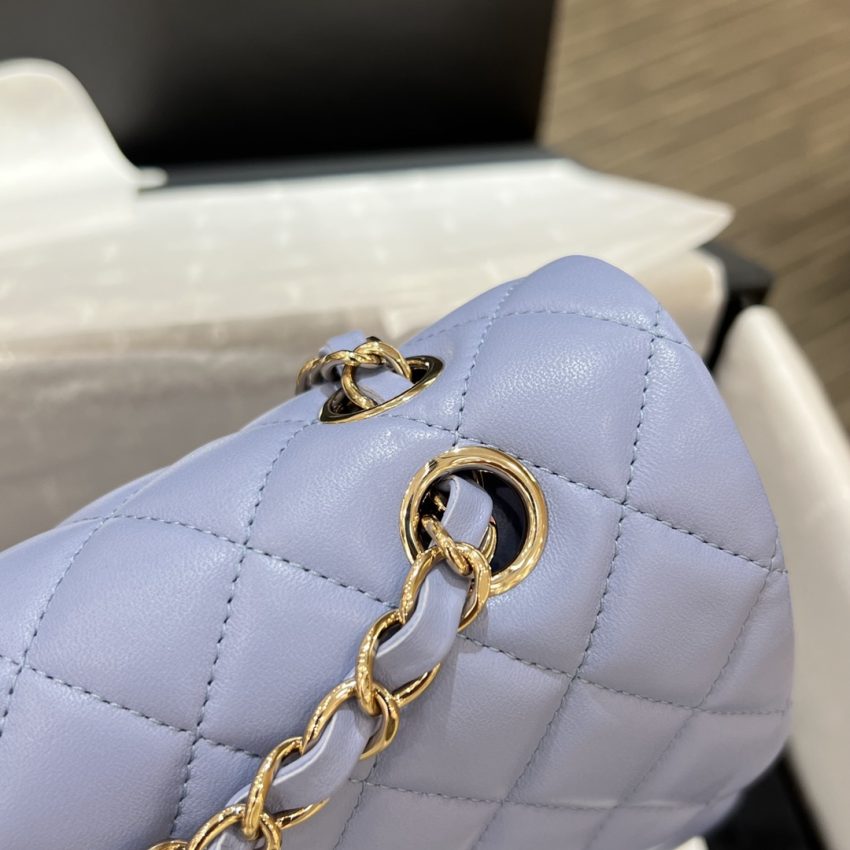 Replica CHANEL Classic Flap 23cm Light Blue 7 Replica CHANEL Classic Flap 23cm Light Blue - authentic-look luxury purse replica