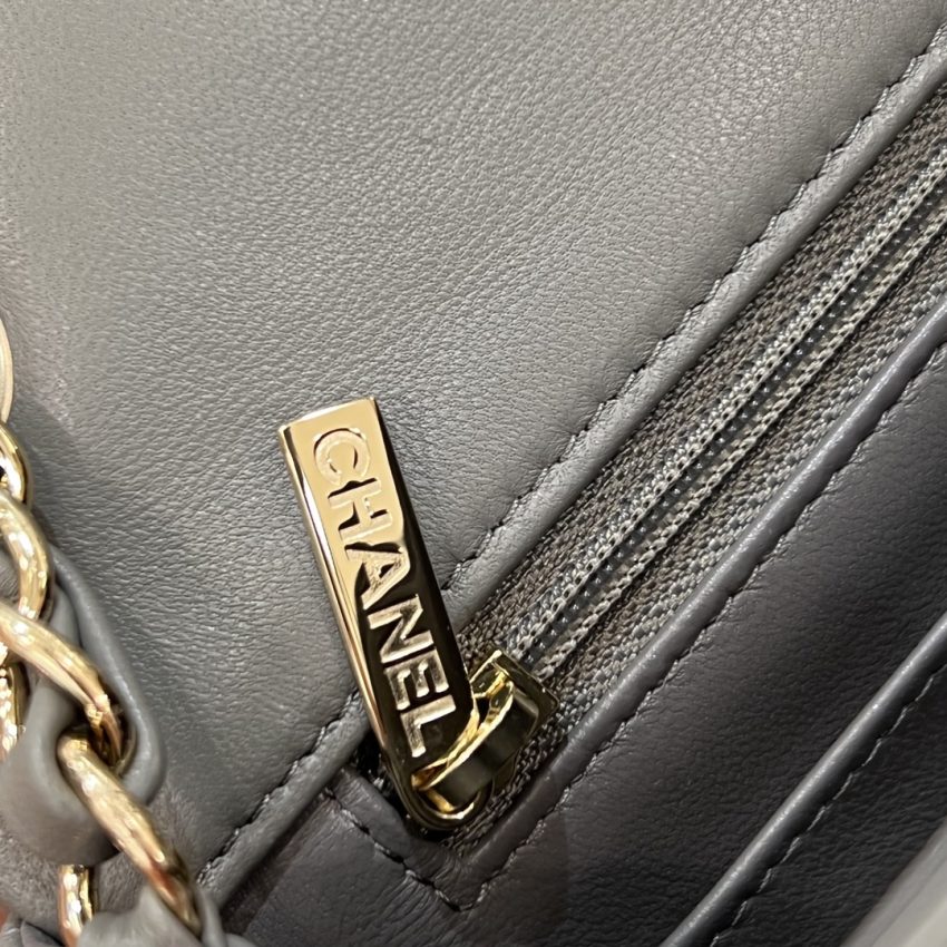 Replica CHANEL Classic Flap 17cm Grey 3 Replica CHANEL Classic Flap 17cm Grey - premium 1:1 fake handbag model