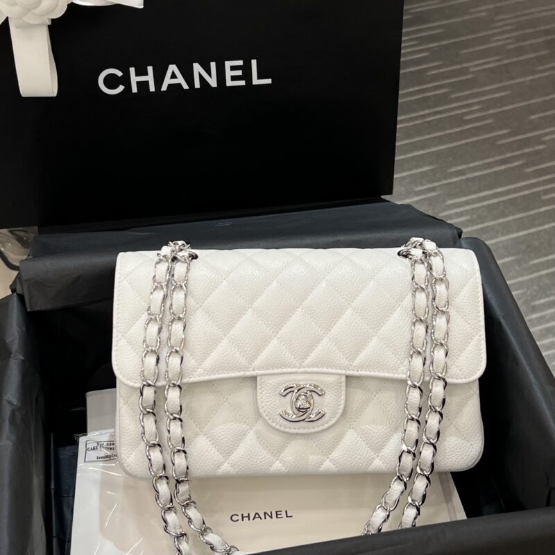 Replica CHANEL Classic Flap 23cm White Silver 1 Replica CHANEL Classic Flap 23cm White Silver - premium-grade designer purse dupe