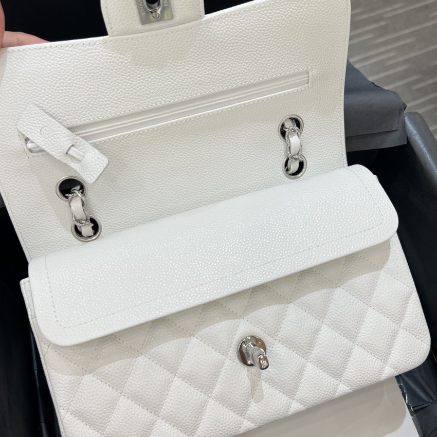 Replica CHANEL Classic Flap 23cm White Silver 2 Replica CHANEL Classic Flap 23cm White Silver - top-tier luxury replica shoulder bag