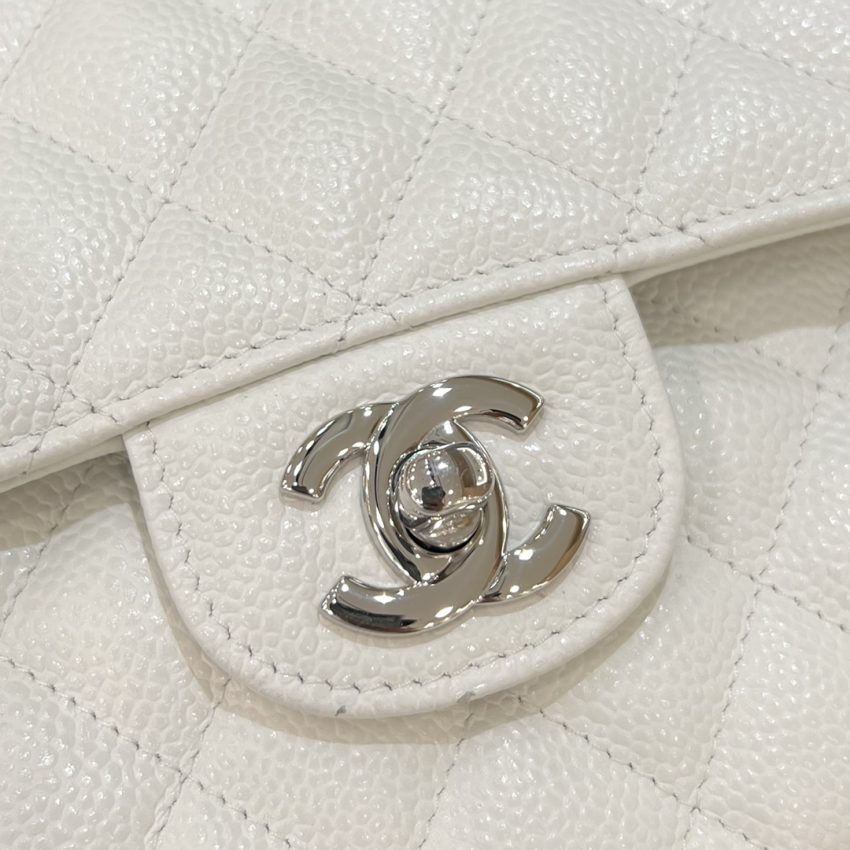 Replica CHANEL Classic Flap 23cm White Silver 3 Replica CHANEL Classic Flap 23cm White Silver - 1:1 designer replica handbag