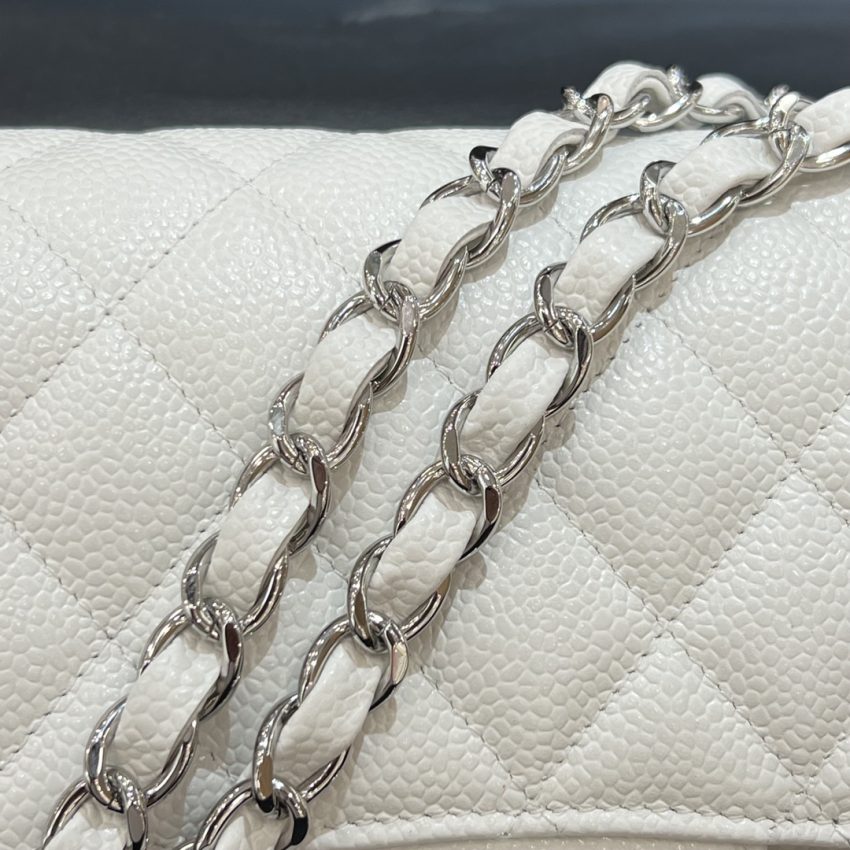 Replica CHANEL Classic Flap 23cm White Silver 7 Replica CHANEL Classic Flap 23cm White Silver - best quality luxury bag dupe