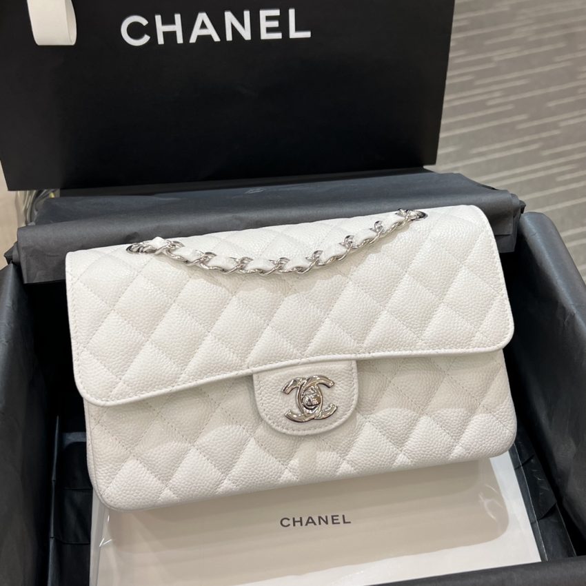 Replica CHANEL Classic Flap 23cm White Silver 8 Replica CHANEL Classic Flap 23cm White Silver - 1:1 designer replica handbag