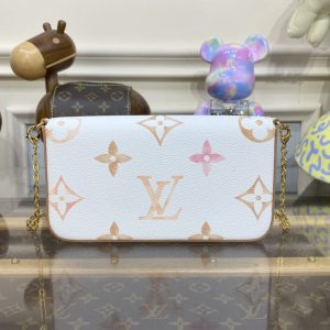 Replica Louis Vuitton Felicie Pochette White Apricot 5 Replica Louis Vuitton Felicie Pochette White Apricot - best-selling designer handbag dupe