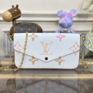 Replica Louis Vuitton Felicie Pochette White Apricot 1 Replica Louis Vuitton Felicie Pochette White Apricot - authentic-look luxury purse replica