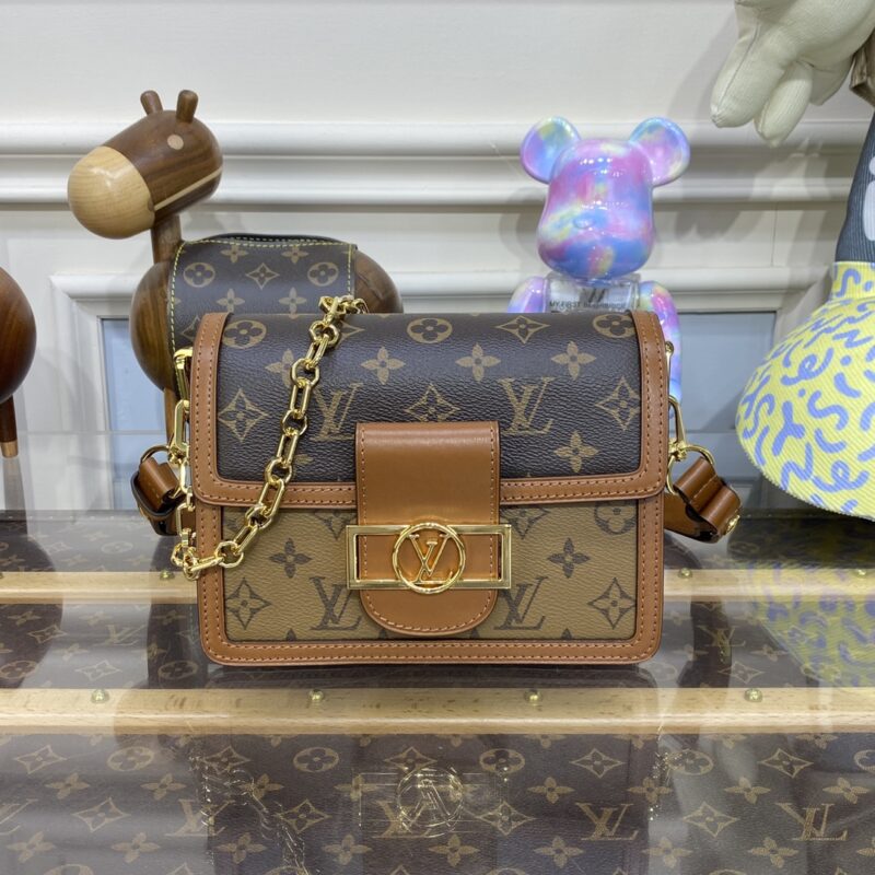 Replica Louis Vuitton Dauphine Mini Brown 1 Replica Louis Vuitton Dauphine Mini Brown - premium 1:1 fake handbag model