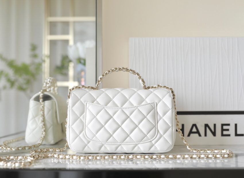 Replica CHANEL CF 20 cm Handle White 4 Replica CHANEL CF 20 cm Handle White - high-end fake designer purse