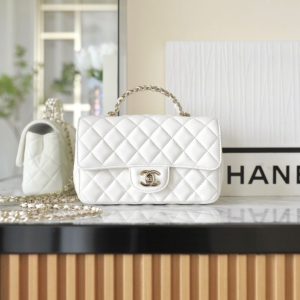Replica CHANEL CF 20 cm Handle White 1 Replica CHANEL CF 20 cm Handle White - high-end fake designer purse