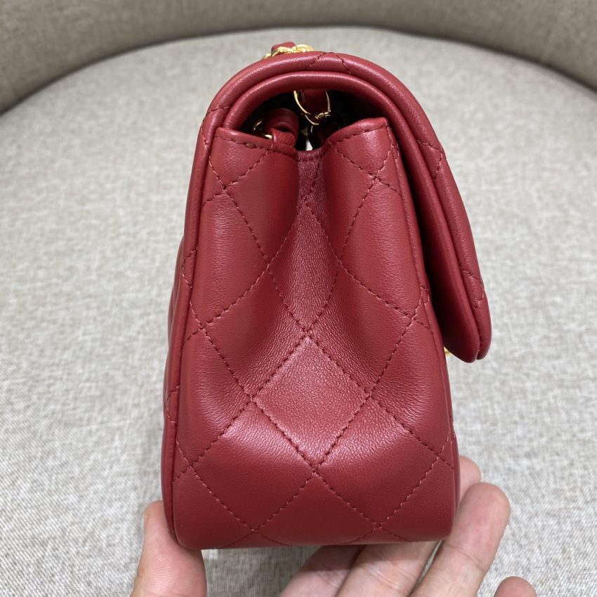 Replica CHANEL Classic Flap 17cm Red 6 Replica CHANEL Classic Flap 17cm Red - 1:1 designer replica handbag